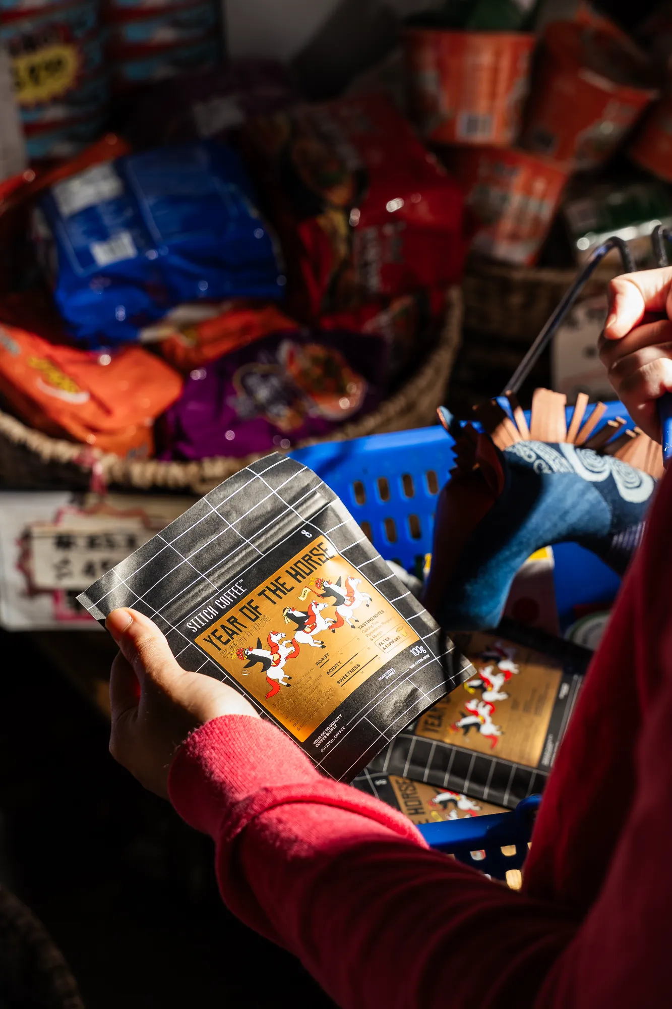 Year of the Horse bag in hand